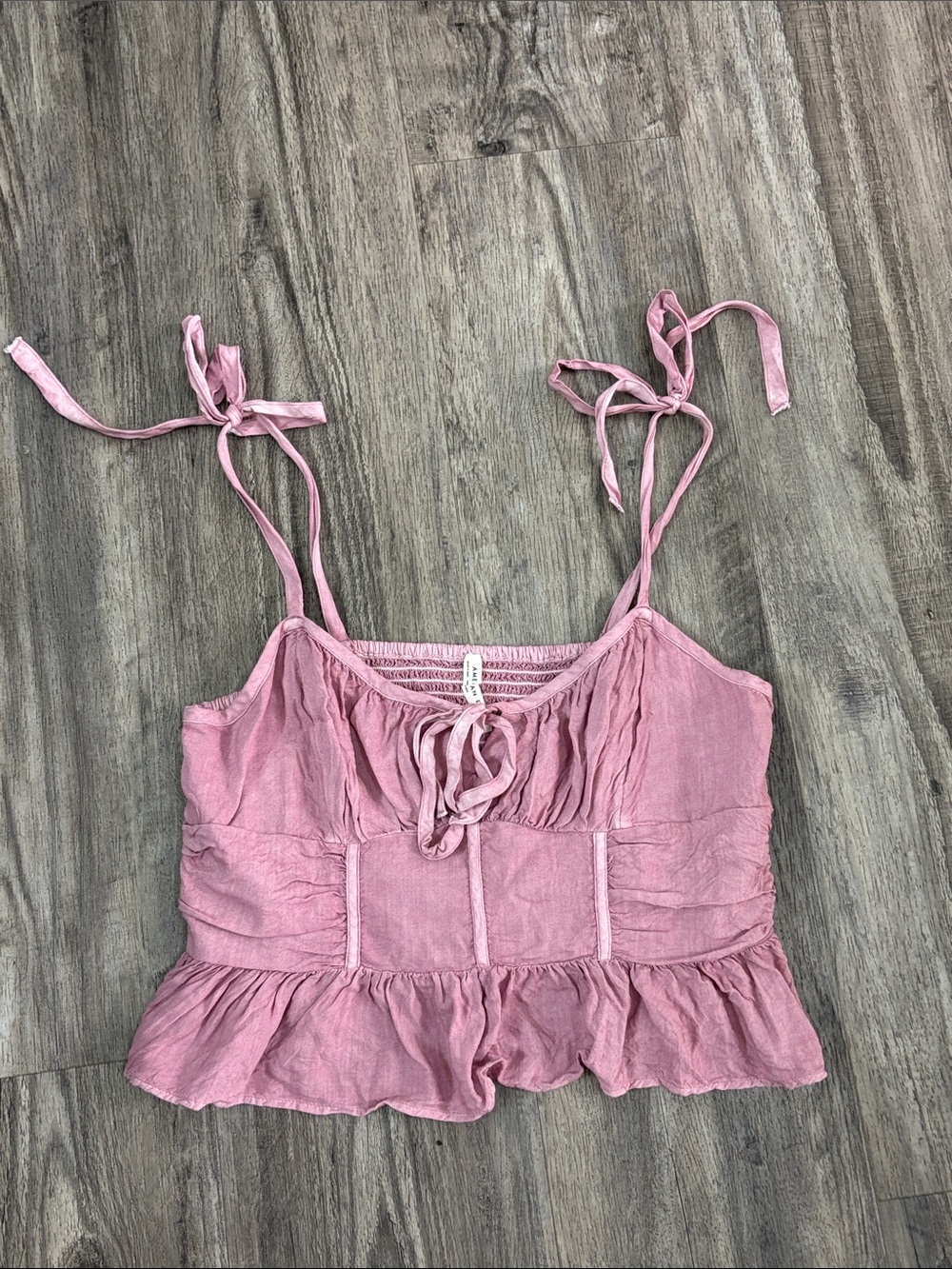 Women’s PinkLavender Tie-Shoulder Ruffle Camisole Top